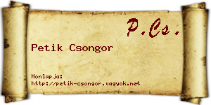 Petik Csongor névjegykártya